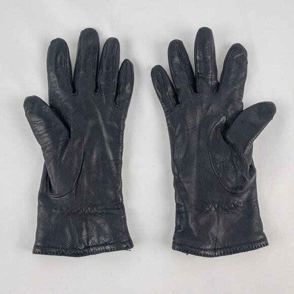 Grandoe Vintage Soft Black Vegan Leather Gloves Medium 7 - Picture 5 of 16